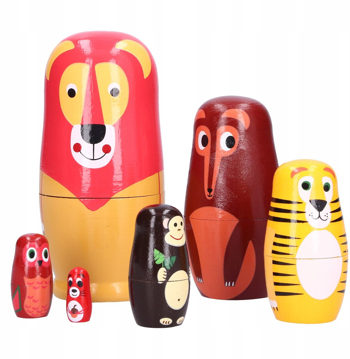 Houten Matroesjka Dieren 6-delig - Decoratie & Speelgoed voor kinderen