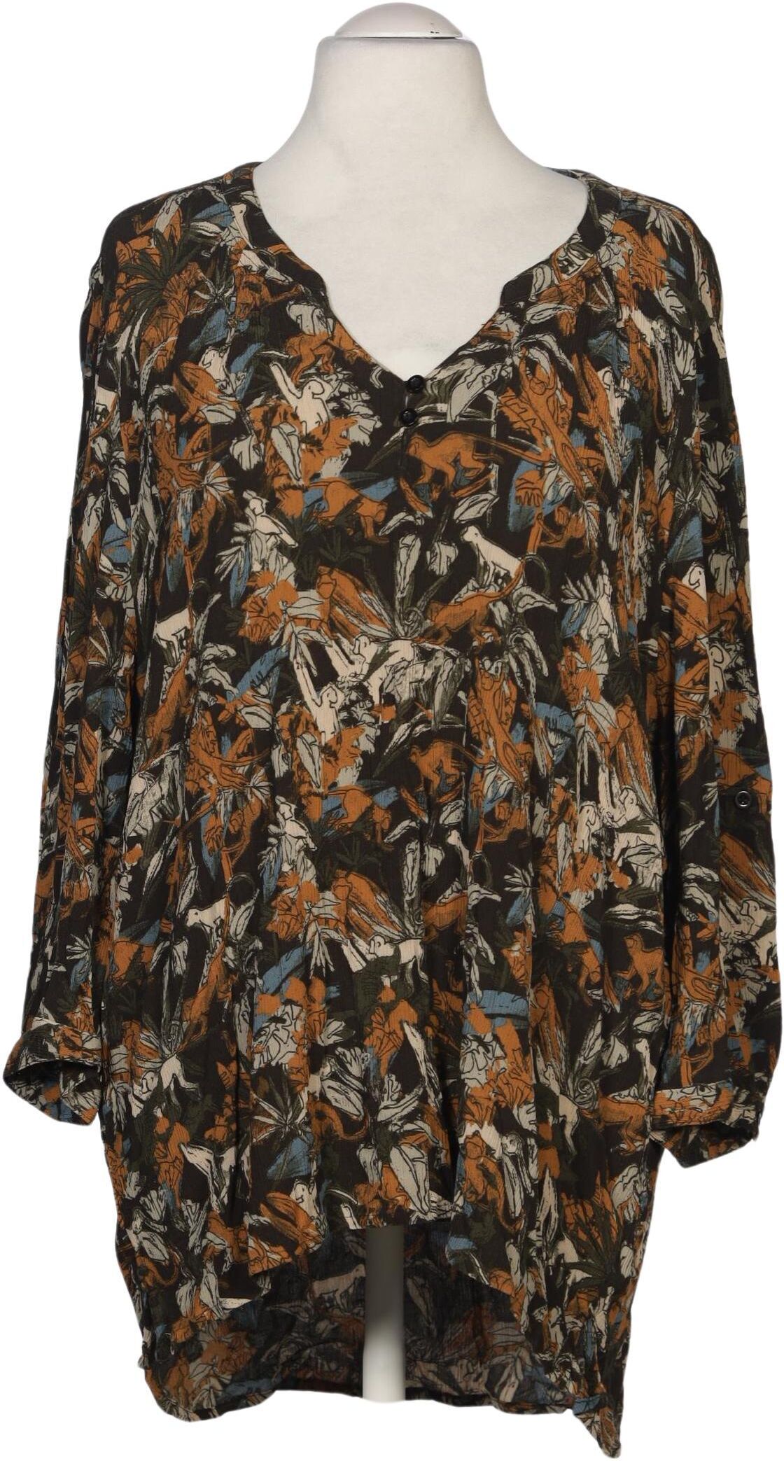 Ulla Popken Damen Bluse, Mehrfarbig, Gr. Xxl, kein / Etikett - Second Hand