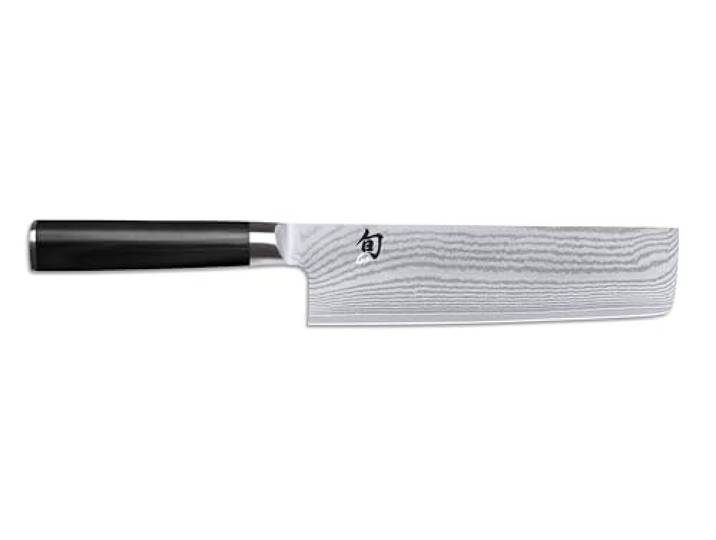 KAI Shun Classic Nakiri 16,5 cm Klingenlänge - Damastmesser 32 Lagen VG MAX Kern - 61 (±1) HRC - Pakkaholzgriff - Made in Japan - japanisches Kochmesser Küchenmesser Universalmesser geschmiedet