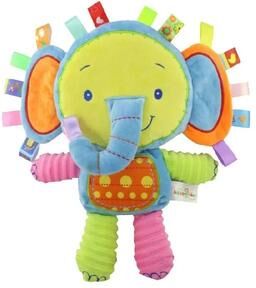 Uplift Picks Baby Elephant Lovey Plush Sensory Toy With Rattle And Bell elephant