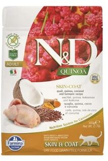 Farmina Ração Gato Adulto ND Skin Coat Codorniz Quinoa E Coco 300g
