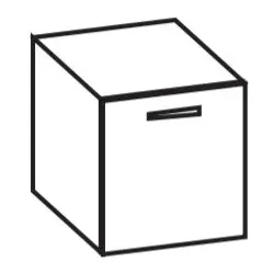 Artiqua 300 Unterschrank, Graphit Struktur quer, 300-UST-1-45-R-7098-401 300-UST-1-45-R-7098-401