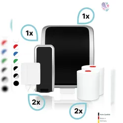 Blanc HYGIENIC KOMPLETT-SET Waschraum MANUELL: Handtuchrollenspender AUTOCUT + 2 TAD Handtuchrollen + Schaumseifenspender MANUELL+ 2 Kartuschen