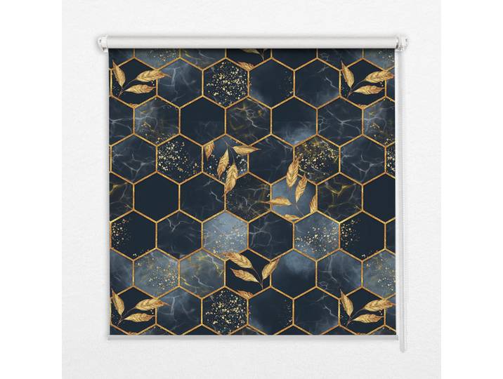 Tulup Innenrollo - Fensterrollo - Rollo - 100x140 cm - Honigwaben, Dunkelblau, Kunststoff, Rechteckig, 100x140x0.5 cm, Heimtextilien, Vorhänge, Rollos