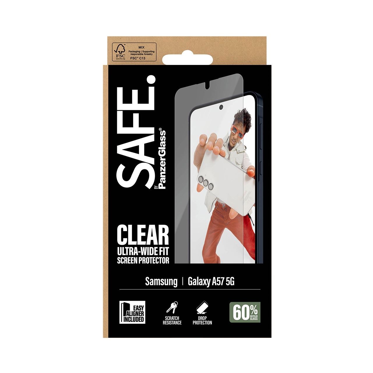 PanzerGlass SAFE Displayschutz Samsung Galaxy A57 Ultra-Wide Fit EasyAligner