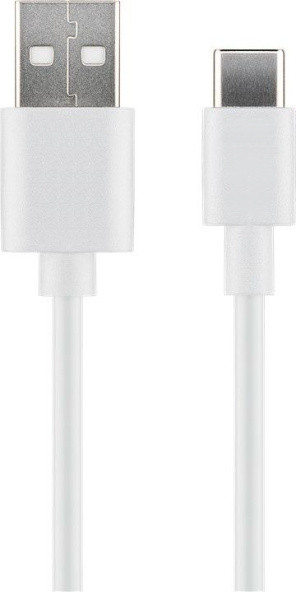 MicroConnect USB 3.1 naar USB-C oplaadkabel, 3 meter, USB-A naar USB-C, USB 2.0, wit