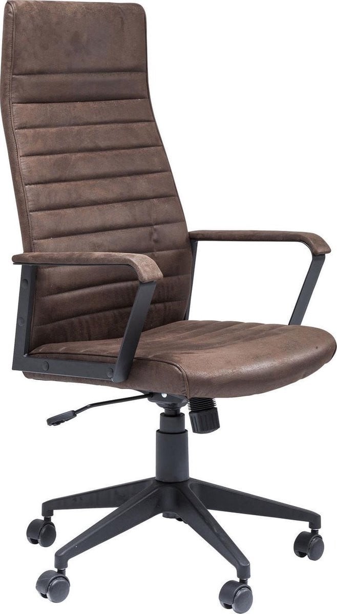 Kare Design Labora High Bureaustoel met Hoge Rugleuning in Bruin Vintage Kunstleer