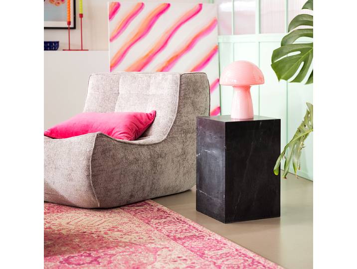 Table d’appoint en marbre BALIZA 30 x 48cm Noir/Marbre noir