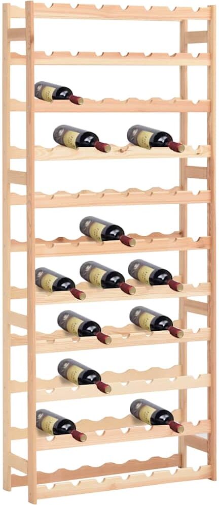 vidaXL Botellero para 77 botellas de madera de pino Beige
