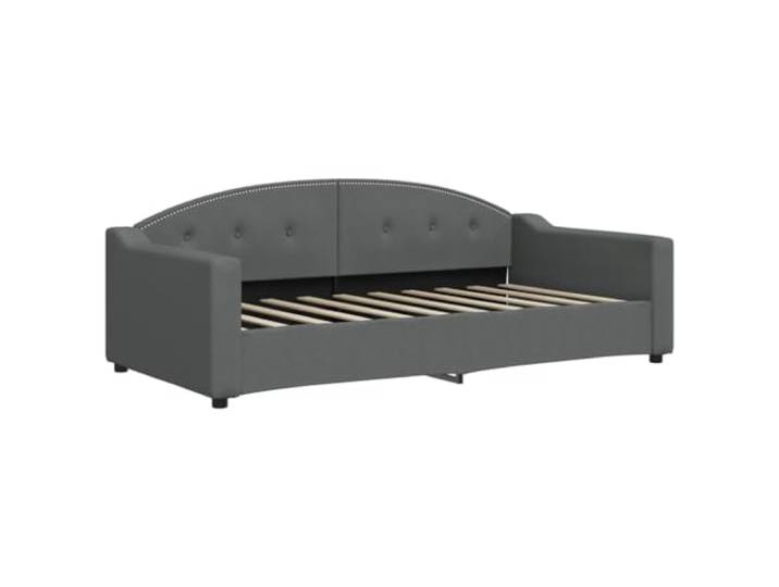 KTHLBRH Schlafsofa mit Matratze dunkelgrau 90 x 190 cm aus Stoff Gestell aus Holz und Metall, komfortabler Schaumstoff, Lattenrost-Design, für Gäste