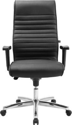 Chefsessel Topstar PRIME TIME 100, stufenlos sitzhöhenverstellbar, mit Armlehnen, Synchronmechanik, Leder, schwarz