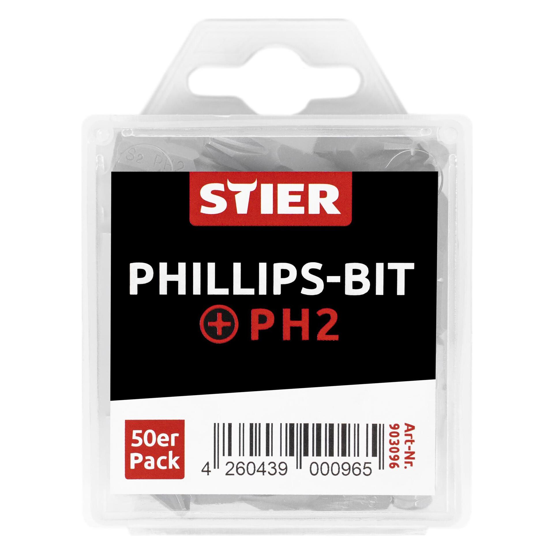 Stier Phillips-Bit-Grosspackung PH2 (Kreuz Phillips PH) (88033110)
