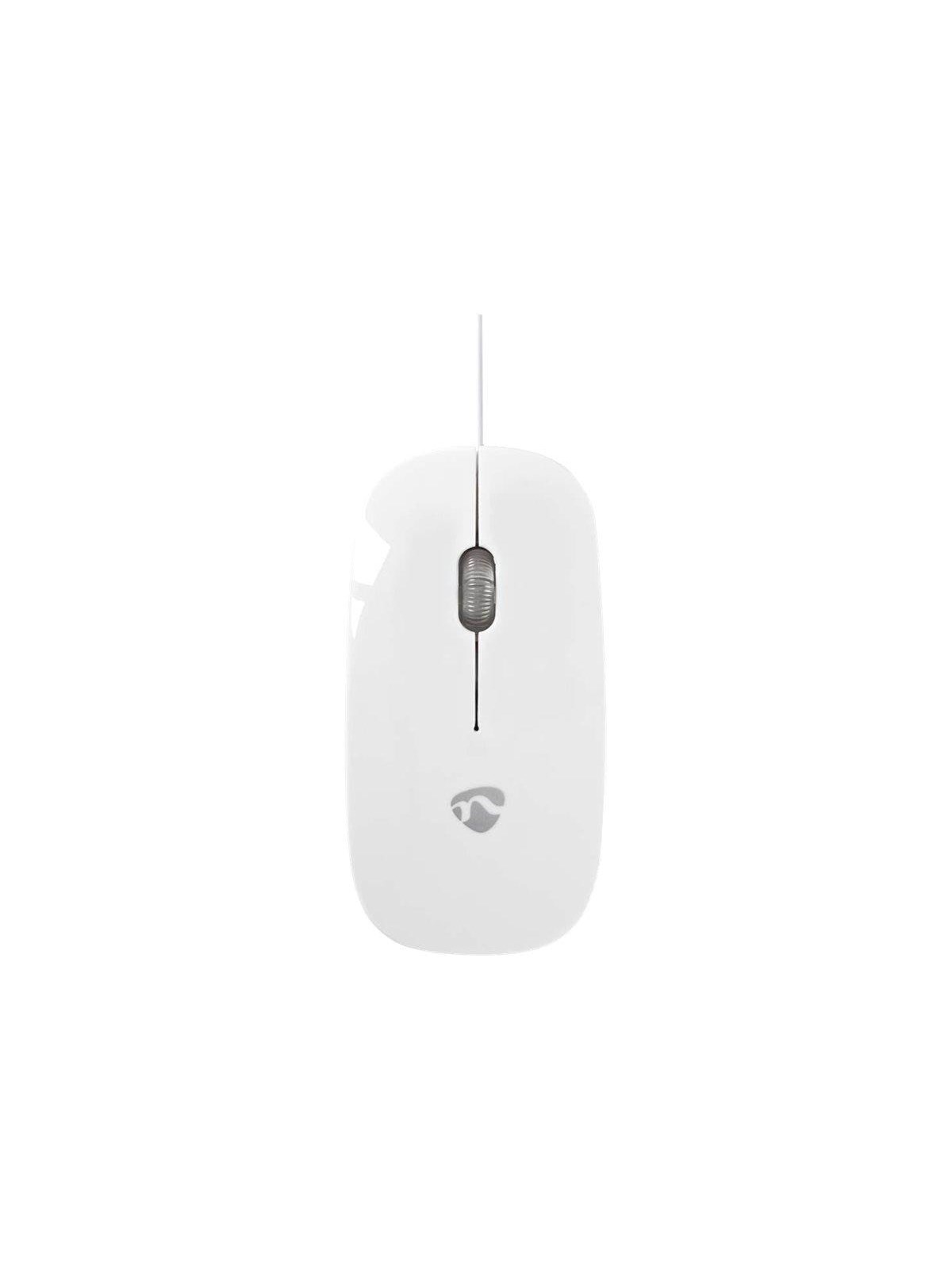 Nedis - mouse - USB - white - Maus (Weiß)