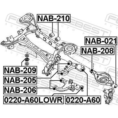 FEBEST Lagerung, Differential nab210 für NISSAN