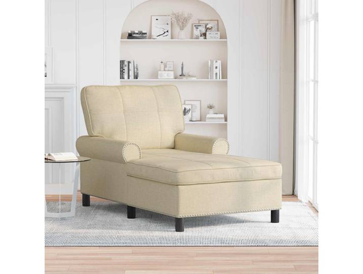 vidaXL Lounge-Liege Creme Stoff 91 x 157 x 91 cm