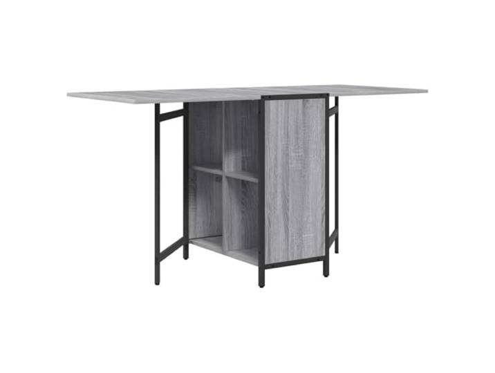 Esstisch ausziehbar 144 x 60 x 75 cm Sonoma Ingenieurholz grau Schlichtes Design, Holzoberfläche, manueller Mechanismus, integrierte Regale, innen