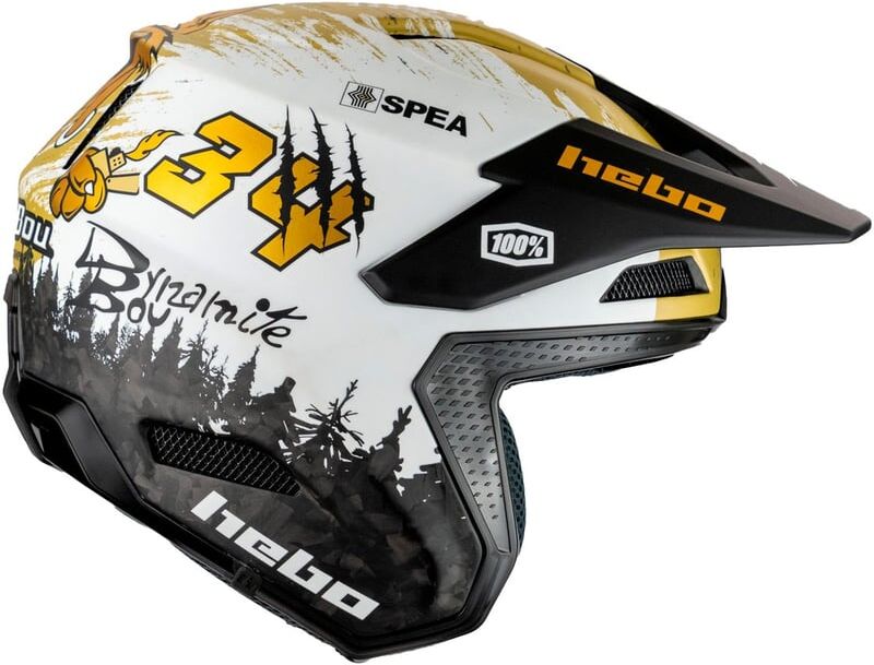 HEBO - Casco Toni Bou 34 LE Nero Dorato,Bianco,Toni Bou XS