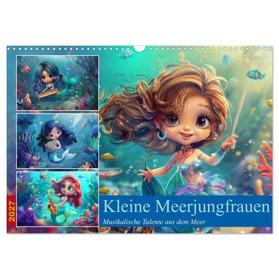 Kleine Meerjungfrauen (Wandkalender 2027 DIN A3 quer), CALVENDO Monatskalender