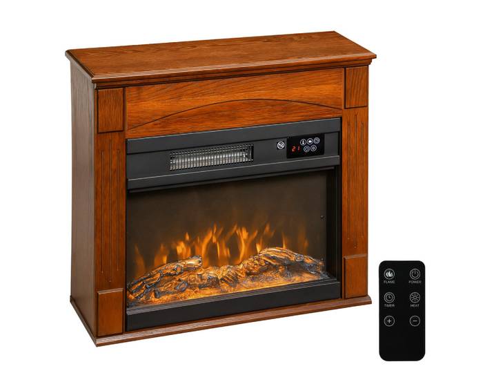 ComfortXL Elektrokamin De-17072 3D-Flammeneffekt 6 Farben Braun, 68.5x63x27.5 cm, Elektrogeräte, Heizgeräte, Elektrokamine