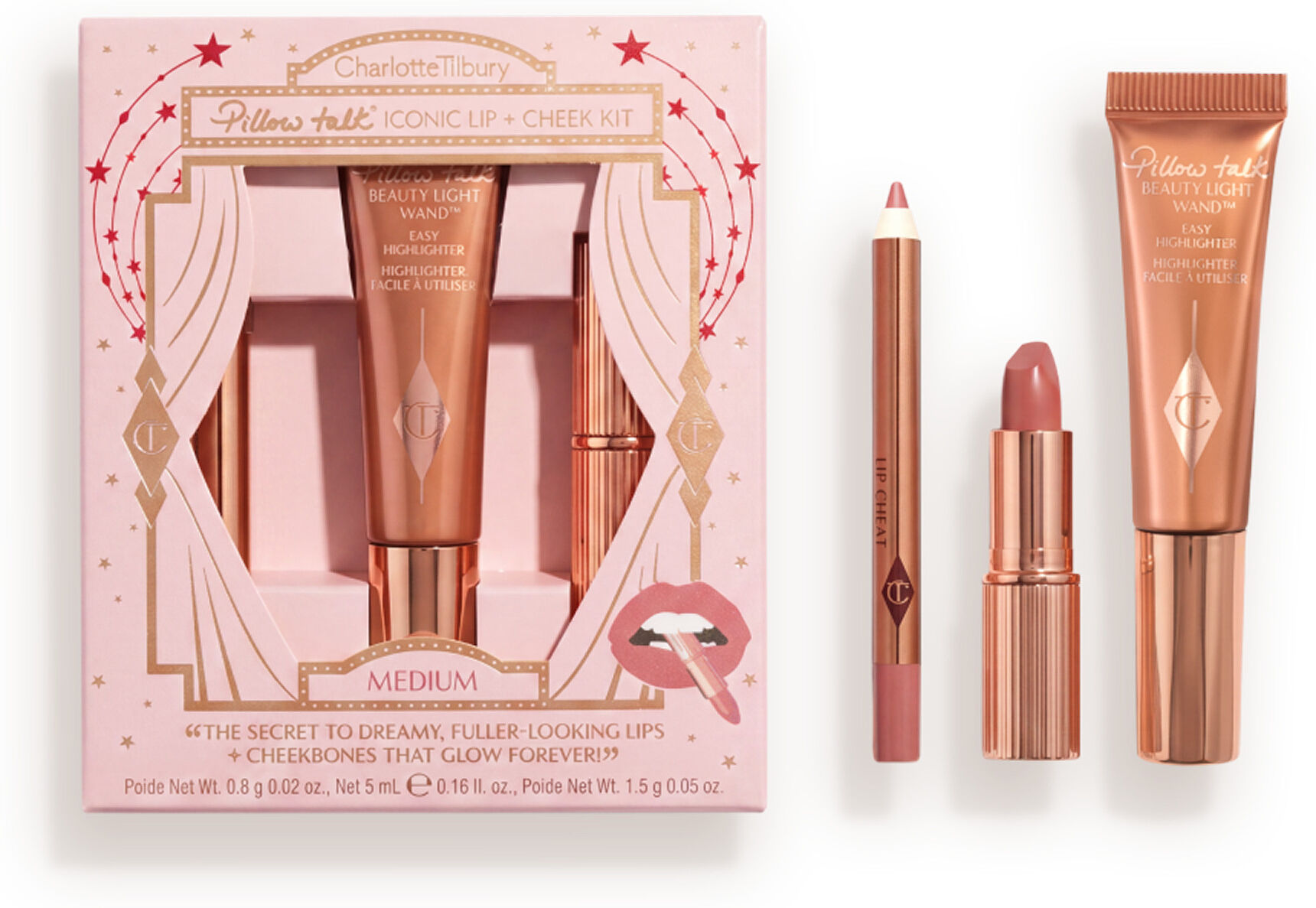 Pillow Talk Iconic Lip + Cheek Kit - Pillow Talk Medium Charlotte Tilbury 2272 Pillow Talk Iconic Lip + Cheek Kit Size: