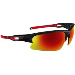 AZR, Unisex, Sportbrille, Huez (Matte Black, Red, Rot), Rot, Mehrfarbig, Schwarz