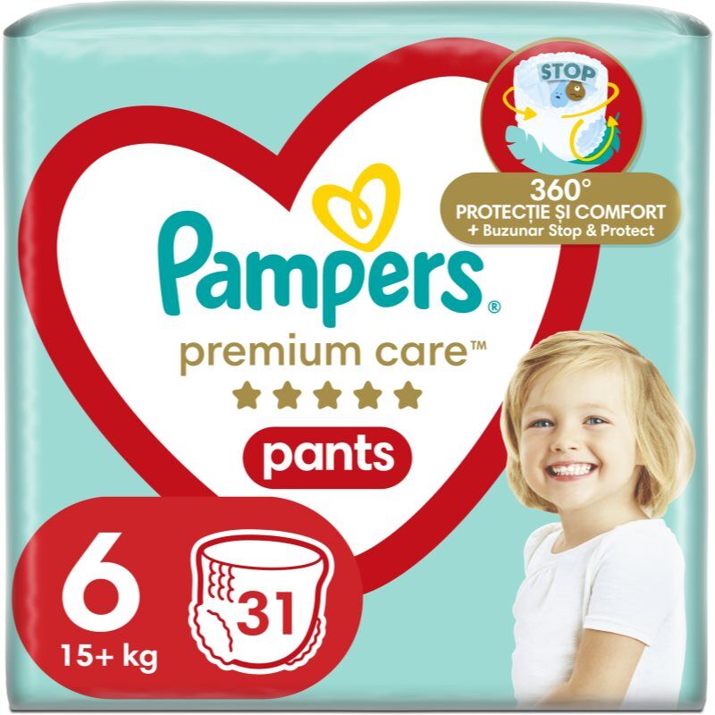 Pampers Premium Care Pants Size 6 culottes de protection jetables 13 - 19 kg 31 pcs