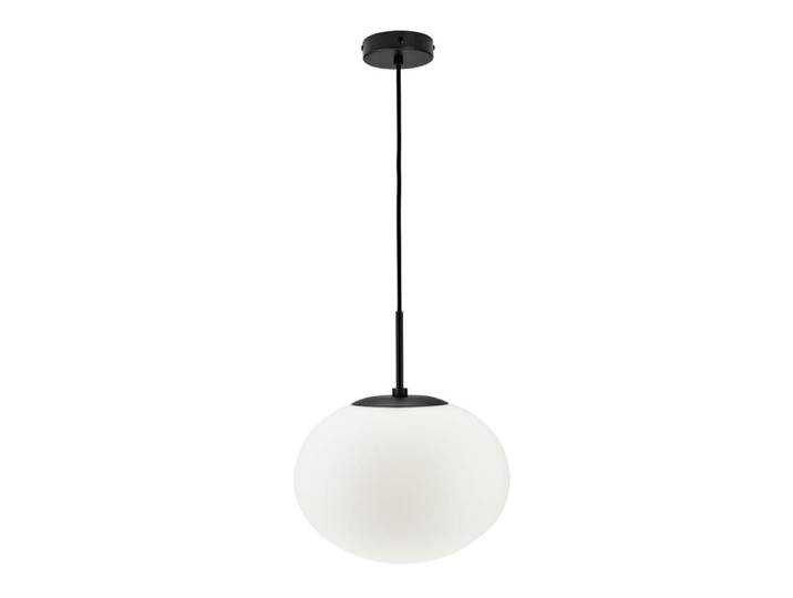 Suspension en métal noir mat et verre