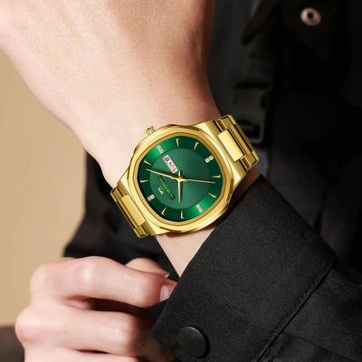 Inspire Select VA VA VOOM Gold Rhinestone Men's Luxury Watch 41MM Stainless Steel Waterproof Quartz Business Timepiece 2851 lv j