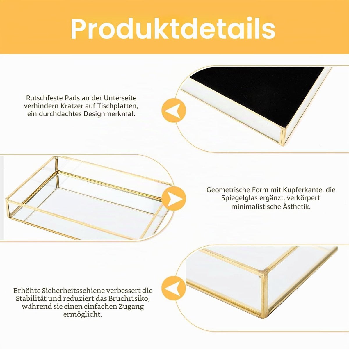 Gouden sieraden display organizer en opbergdoos voor ringen en armbanden, groot