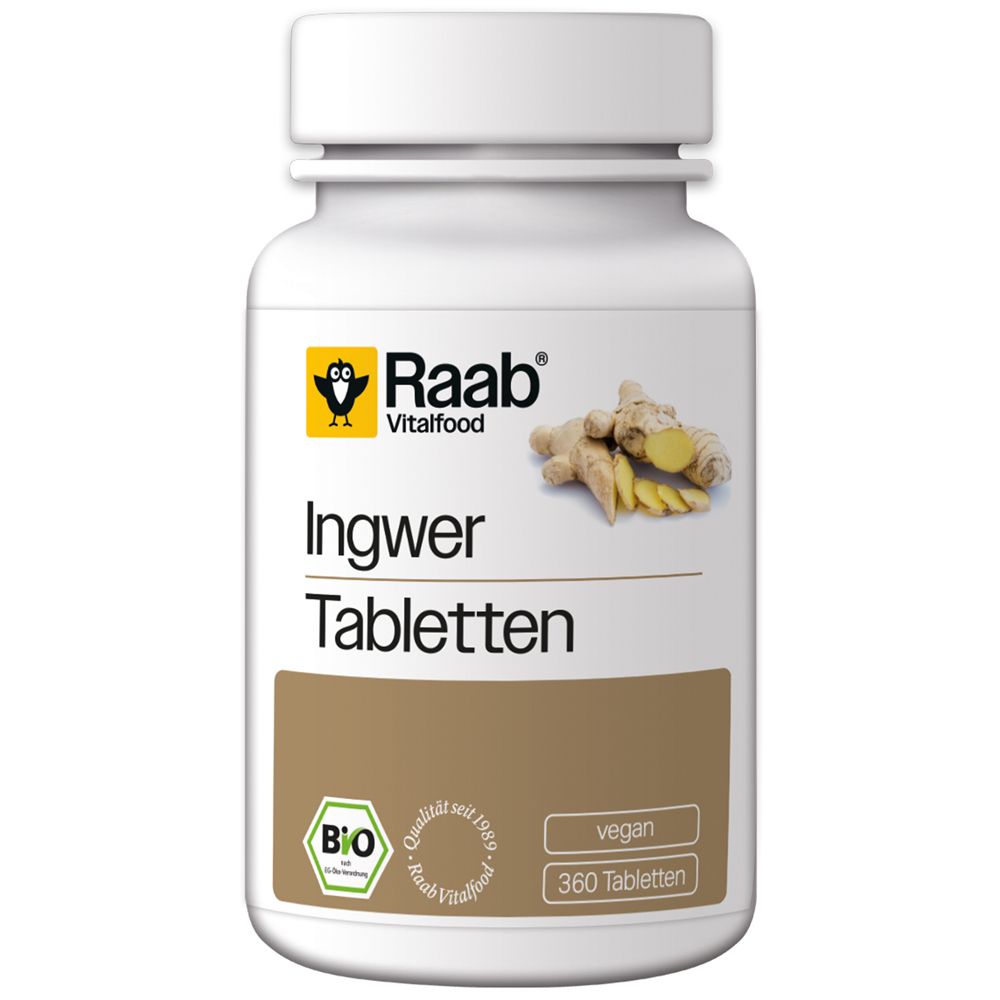 Raab Vitalfood Ingwer Bio Tabletten 360 St Puder