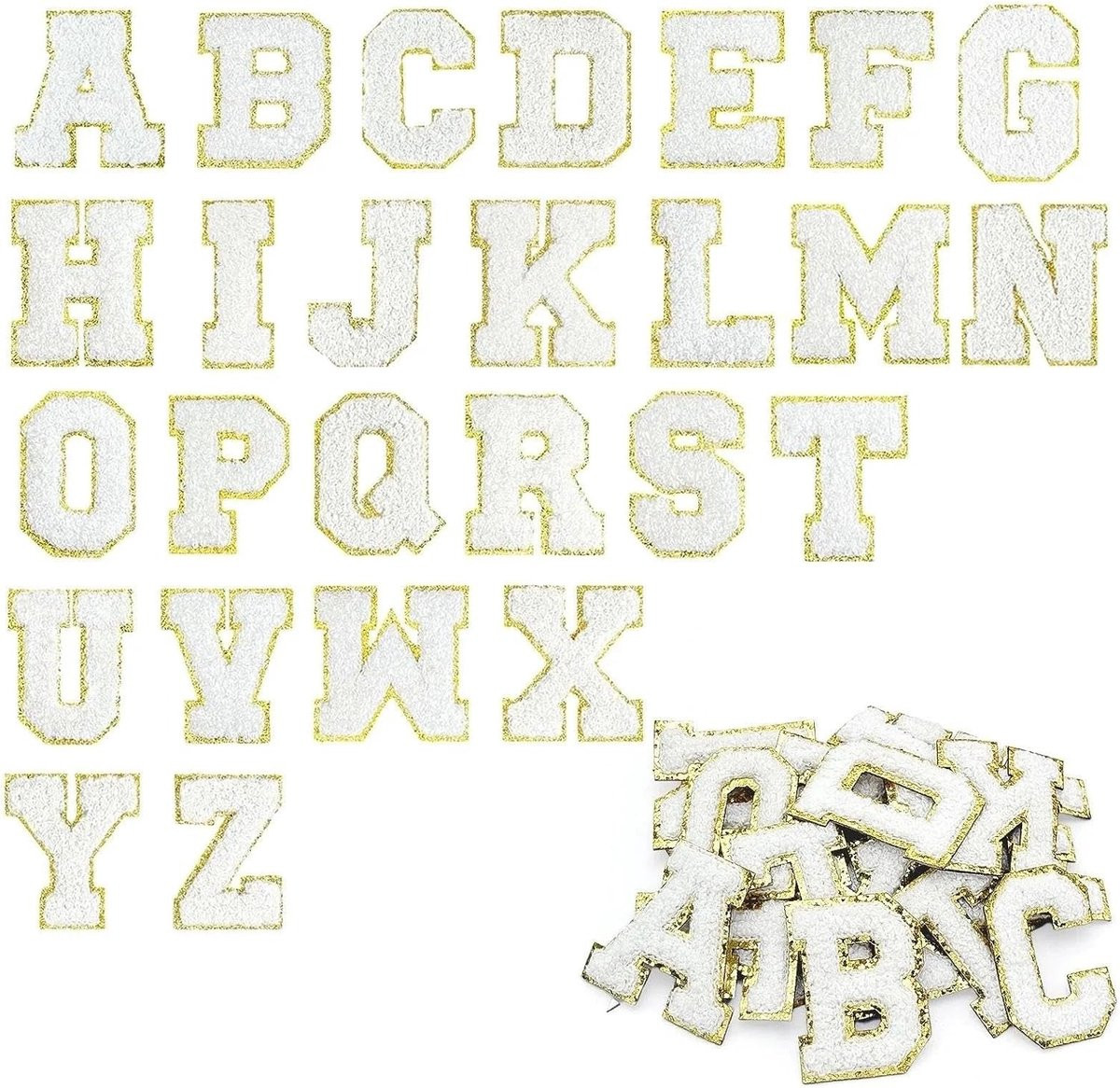 Zelfklevende Letter Patches A-Z, 26 Stuks Textielstickers voor Creatieve Projecten en Decoratie