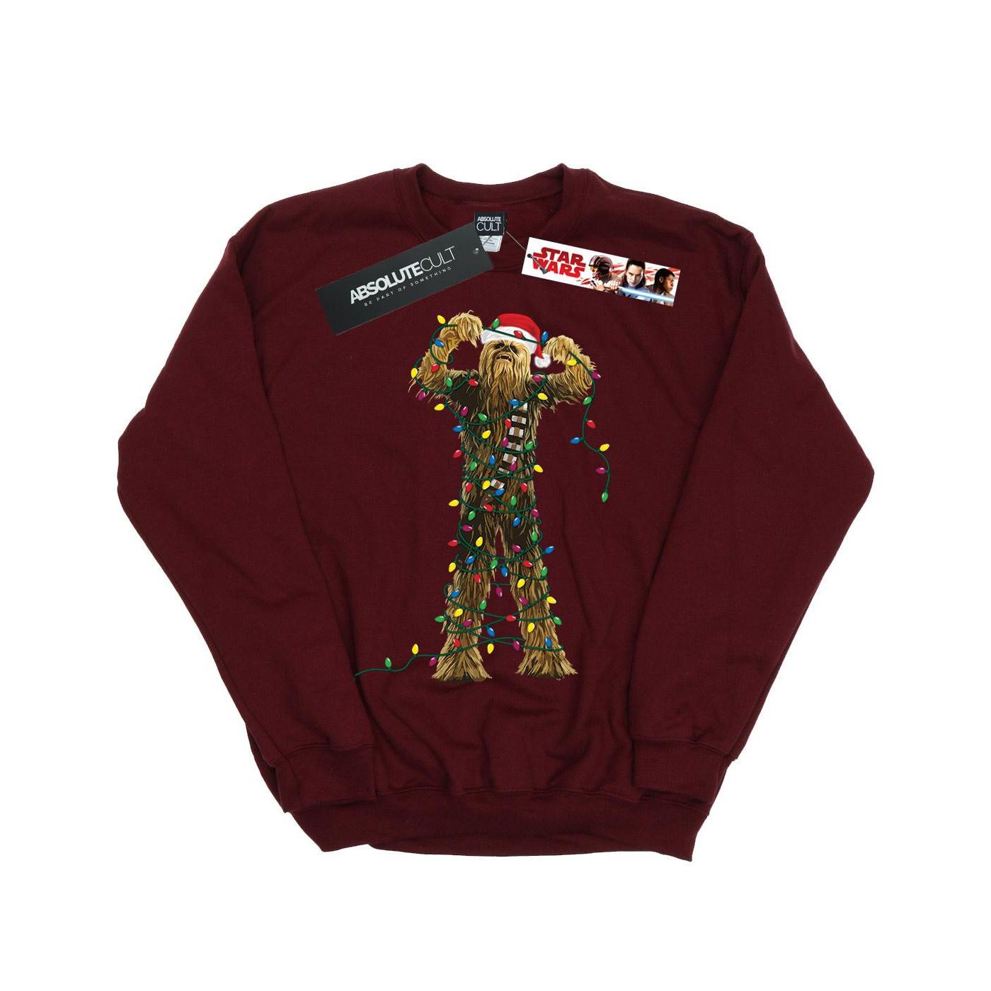 Star Wars Jongens Chewbacca Kerstverlichting Sweatshirt (Bourgondië)