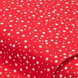 Baumwollstoff Sterne & Punkte „Sina“, rot/weiß