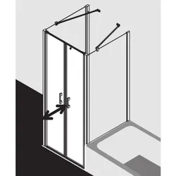 Kermi Liga Pendeltür in Nische LIPTD095201AK 95x200cm, silber mattglanz, ESG klar, auf Duschwanne