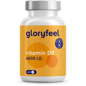 gloryfeel Vitamin-D 400 Tabletten, Vitamin D3, hochdosiert, je Tablette 4000 I.E.