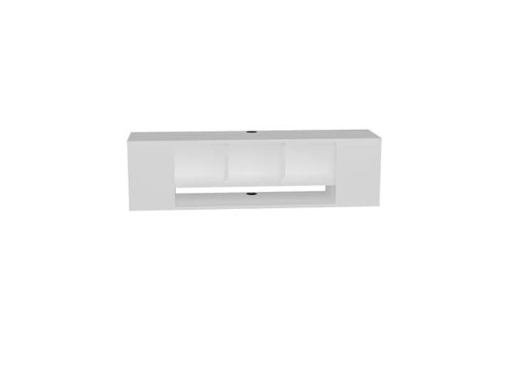 Moderner weißer TV-Ständer, 135 cm 100% melaminbeschichtete Spanplatte, 18 mm stark Wandmontage, mehrere Ablagen, stilvoll und funktional