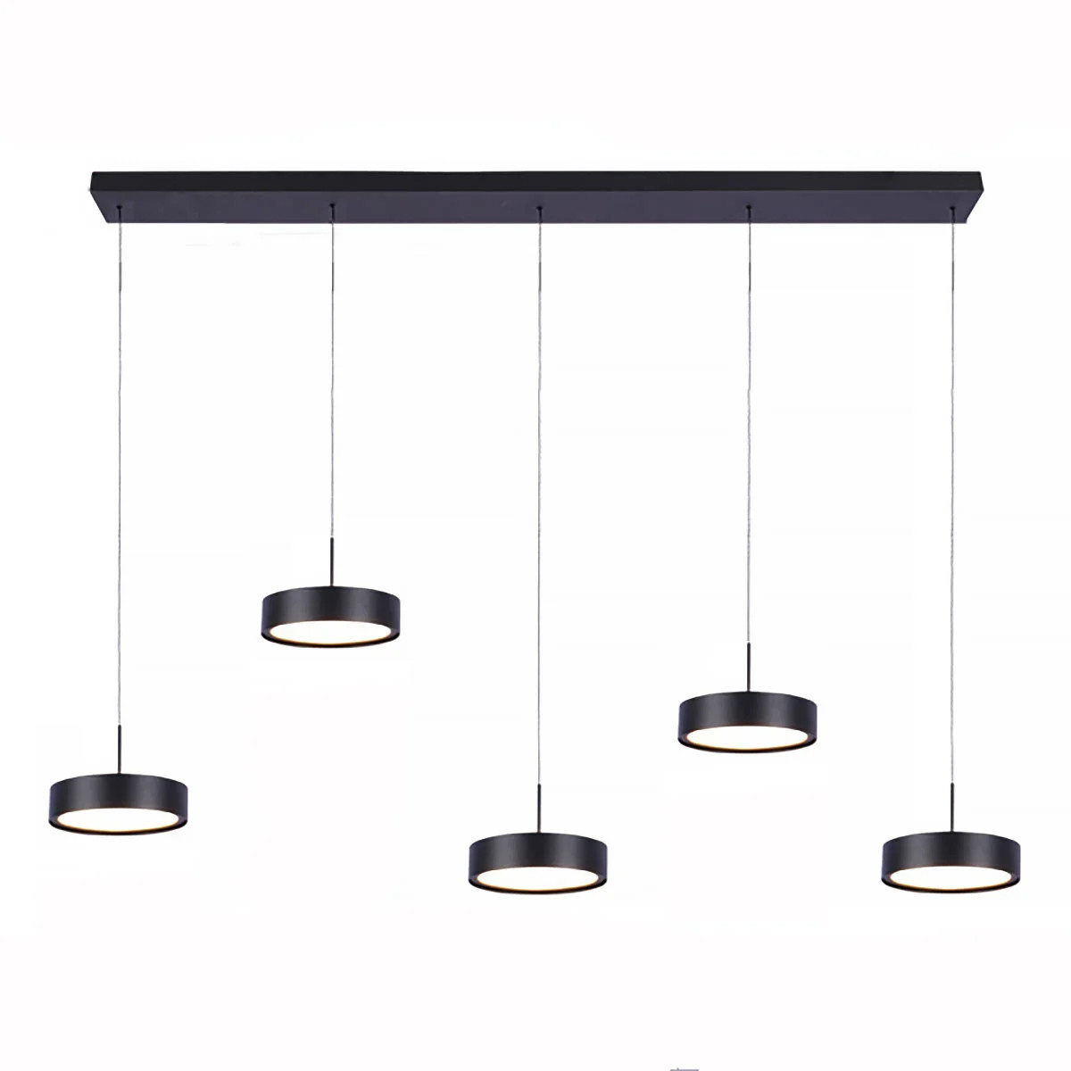 Freelight Hanglamp Alieno 5 lichts comfortlift zwart L 120 cm
