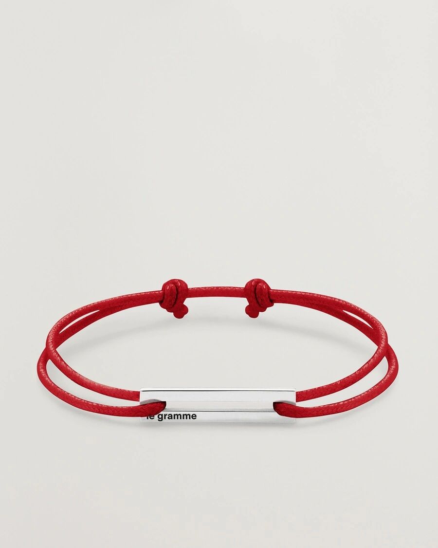 LE GRAMME Cord Bracelet Le 17/10 Red/Sterling Silver