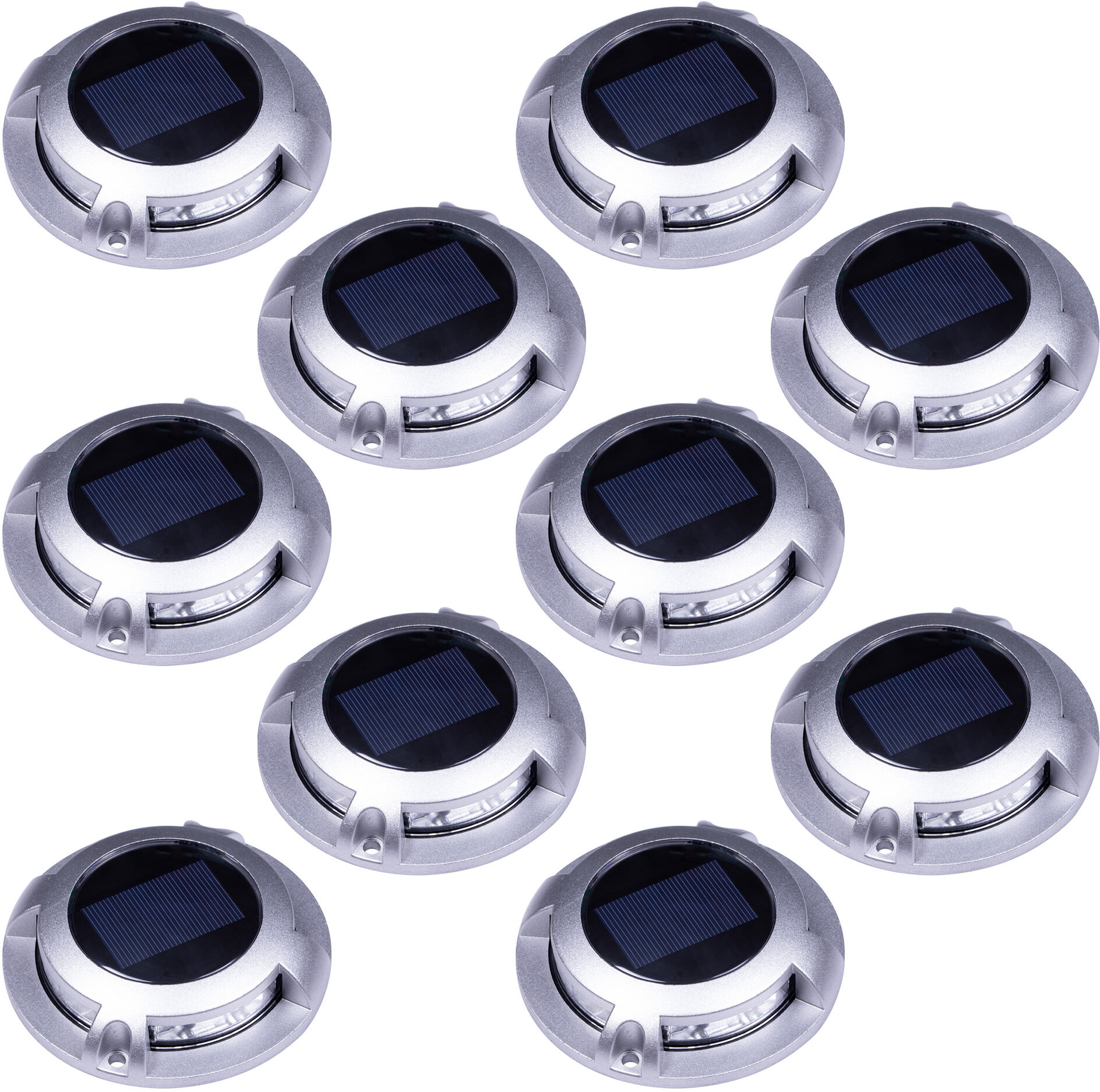 KS Verlichting Set 10 stuks Solar Decklight RVS