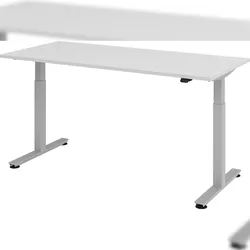 bümö elektrisch höhenverstellbarer Schreibtisch grau 180x80 cm - Schreibtisch höhenverstellbar elektrisch, elektrischer Schreibtisch & Gaming Tisch,