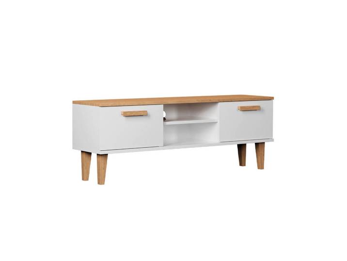 Petits-meubles Tv-Möbel Denver Weiß, 120x47x35 cm, Wohnzimmer, TV Möbel, Lowboards, Lowboards stehend