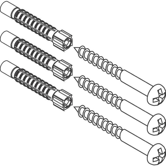 hansgrohe WallStoris Befestigungsteile 94268000 3 Schrauben, 3 Dübel