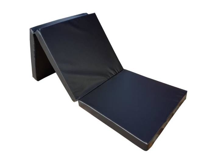 Matelas pliant en faux cuir - NATALIA SPZOO - 195x65x8 cm - Ferme - Noir - Mousse