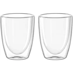 Leonardo Kaffeebecher Duo 2tlg. Glas Transparent Klar M (Medium)