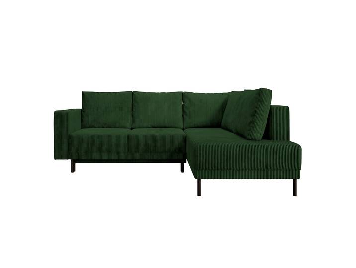 Ecksofa Rodario mit Schlaffunktion und Bettkasten, dunkelgrüner