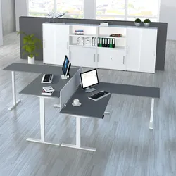 Winkelschreibtisch elektrisch höhenverstellbar 180x180 cm Mewo 3