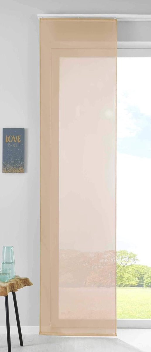 Transparant paneel gordijn voile - Zandkleurig - 245 x 60 cm