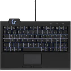 Keysonic KSK-3210ELU Super-Mini Tastatur, Kabelgebunden Hintergrundbeleuchtung, Integriertes Touchpad, schwarz