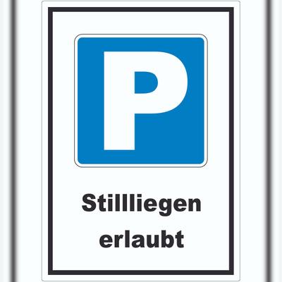 HB-Druck Parkplatz Still liegen erlaubt Symbol und Text Aufkleber A7 (74x105mm)