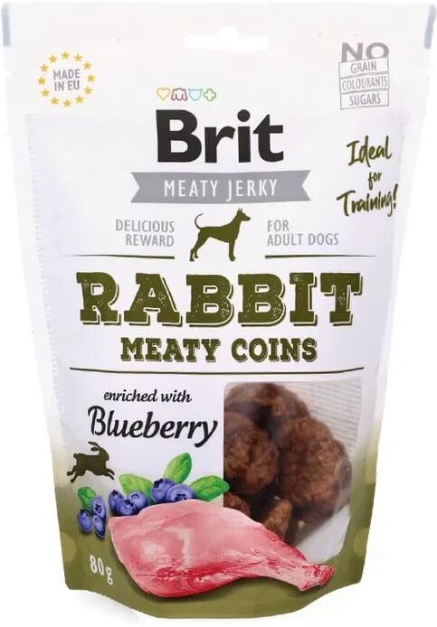 Brit Meaty Coins Snack Doh Adult Coelho com Mirtilos 80g